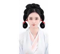 Perruque synthétique Chinois Ancien Hanfu Coiffe Chignon Ancien Femmes Chinoises Cosplay Perruques Accessoires