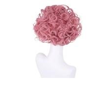 Perruque synthétique courte bou Blonde platine, 1 pièce, coiffure élégante for femmes, perruques Drag Queen, Costume Cosplay(Pink)