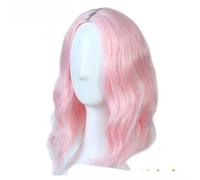Perruque synthétique courte bouclée de 14 pouces pour femme, perruque de cosplay, costume quotidien, fibre naturelle noire haute température, rose, 14 pouces