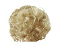Perruque synthétique courte bou grise et blanche for femmes âgées, 1 pièce, perruque avec frange, Costume de Cosplay, cadeau fête for grand-mère(Blonde)