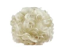 Perruque synthétique courte bou grise et blanche for femmes âgées, 1 pièce, perruque avec frange, Costume de Cosplay, cadeau fête for grand-mère(Platinum Blonde)