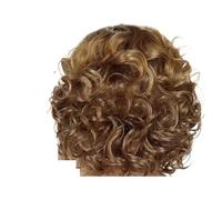 Perruque synthétique courte bou grise et blanche for femmes âgées, 1 pièce, perruque avec frange, Costume de Cosplay, cadeau fête for grand-mère(Brown)
