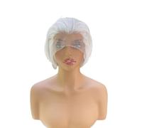 Perruque synthétique courte coupe Bob de 6 pouces for femme, cheveux de Cosplay sans colle de couleur blanche, perruque Lace Front wig 13x4 avec naissance des cheveux naturelle