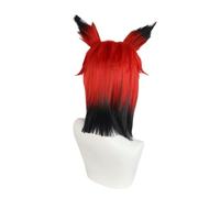 Perruque synthétique courte de 12 pouces, 1 pièce, Alastor lisse rouge noir for Cosplay, exposition bande dessinée Anime