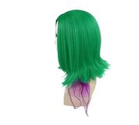 Perruque synthétique courte de tristesse, 1 pièce, perruque Cosplay lisse bleue for enfant avec lunettes à l'envers, fausse Costume for femme(Disgust Wig)