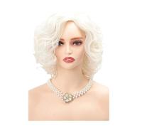 Perruque synthétique courte et bou de 30 cm (12 pouces) for grand-mère, idéale for le cosplay, les costumes d'Halloween et les fêtes. Effet naturel et Volumineux(Blonde)