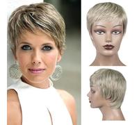 Perruque synthétique courte et lisse avec frange pour femme, cheveux résistants à la chaleur, noirs, bruns, blonds, oranges, PX8-4I27I613-4 pouces-1 pièce