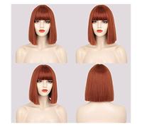 Perruque synthétique courte et raide pour femme, pour cosplay, usage quotidien, ondulée profonde, cheveux humains (03)