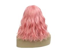 Perruque Synthétique Courte Ondulée De 14 Pouces, 1 Pièce, Orange Rose, Accessoires Cosplay, Festival Musique, Halloween(97C)