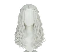 Perruque synthétique de cosplay de la Reine Blanche Alice au pays des merveilles pour déguisement de fête d'anime ZEJGLZRZ Blonde claire Raides Artisanale Femme Taille moyenne