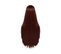 Perruque synthétique de princesse brune très longue et lisse avec frange, 1 pièce, for Cosplay