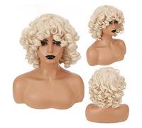 perruque synthétique HOUYAN cheveux courts bouclés synthétiques noir femme noir brun perruque perruque africaine avec une frange accessoires de cheveux féminins naturels Anime perruque (Color : 008)