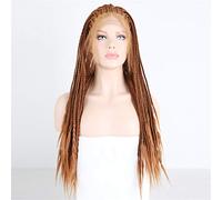 Perruque Synthétique Lace Front Pour Longue Perruque Blonde Grise Tressée Boîte Tresse Perruque Dentelle Avant Perruque Résistant À La Chaleur Fibre Cheveux Dentelle Perruque Femme,B,18 inches