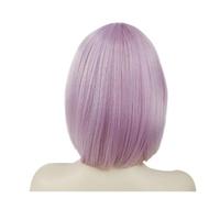 Perruque synthétique lisse for filles, 1 pièce, perruque Bob courte violette rose avec Cosplay for femmes, cheveux naturels lisses for fête