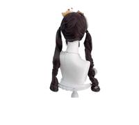 Perruque synthétique Lolita bou avec Double queue de cheval, cheveux longs et ondulés, marron noir, 85CM, 1 pièce, perruque frange for femmes, boucles tête complète for filles(DM819-4)