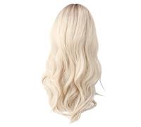 Perruque synthétique longue bouclée dégradée blonde brune, résistante à la chaleur avec frange pour femmes, fête de Cosplay, usage quotidien