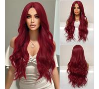 Perruque synthétique longue, bouclée et ondulée résistante à la chaleur avec frange. Perruque pour femmes à porter au quotidien, pour costumes, cosplay, fêtes, cadeaux de Noël, hiver, style Y2K Soie m