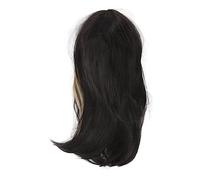 Perruque synthétique longue et lisse à reflets pour femme, résistante à la chaleur, respirante et réglable avec frange pour cosplay, fêtes d'Halloween, usage quotidien, marron