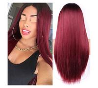 Perruque Synthétique Longue Et Lisse, Perruques Bleues Claires Pour Femmes, Perruque Mixte Noire Et Blonde Avec Raie Centrale, Cheveux Naturels Gris Pour Femmes (9010 R2)