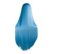 Perruque synthétique longue et lisse violette de 40 pouces, 1 pièce, avec coiffure fendue, for filles, fête Cosplay, usage quotidien(2513B)