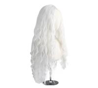 Perruque synthétique longue ondulée blanche en Fiber de cheveux bouclés, 1 pièce, perruque fête Anime for Cosplay