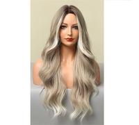 Perruque Synthétique Longue Pour Femme - Cheveux Naturels Ondulés Au Milieu - Perruque Féminine