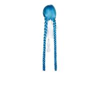 Perruque synthétique longue tressée bleue, 1 pièce, canon ample avec tresse, cheveux synthétiques résistants à la chaleur, perruques Anime for Cosplay