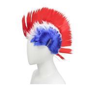 Perruque synthétique Mohawk Punk Spiky Explosion, 1 pièce, couleur drapeau allemand, noir, rouge, jaune, couches moelleuses, fête for Cosplay(2)