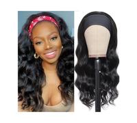 Perruque synthétique Perruque de cheveux humains ondulés sans colle, sans dentelle, couleur naturelle, Remy, entièrement faite à la machine, densité 180% Cosplay Perruque(Color:14inches)
