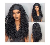 Perruque Synthétique Perruques bandeau bouclés for femmes noires Bandeau vague d'eau profonde synthétiques naturelles résistantes à la chaleur longues for une utilisation quotidienne