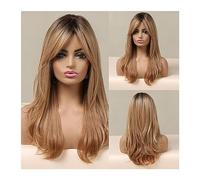 Perruque Synthétique Perruques blondes for femmes blanches longue perruque en couches avec remplacement de cheveux de racines foncées Naturelles Perruques