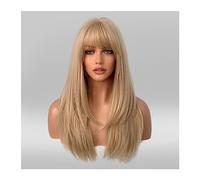 perruque synthétique Perruques synthétiques blondes avec frange for femme longue vague de corps cheveux Cosplay Lolita fête perruques résistantes à la chaleur naturelle fibre cheveux quotidiens Anime