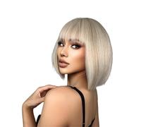 Perruque Synthétique Perruques synthétiques courtes et droites de Bob brun blond ombré