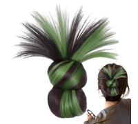 Perruque synthétique plume coiffure | Extension Queue De Cheval Courte À Pince Griffe Perruque Femmes Filles Festival Cheer Coiffure Cheveux Synthétiques Vert
