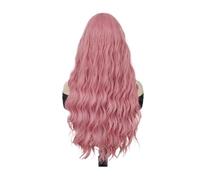 Perruque synthétique rose avec frange, perruques longues et ondulées for femmes blanches, Body Wave ombré, bou Cosplay Drag Queen, jeu de rôle, 1 pièce
