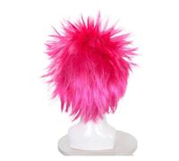 Perruque synthétique rouge Rose for hommes, Style Rocker rétro des années 80, parfaite for les fêtes costumées, événements Disco, Cosplay, 1 pièce