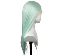Perruque synthétique vert clair 13x4 avec lace front for femme, idéale for le cosplay, 66 cm de long, lisse, sans colle, densité 150. Extensions de cheveux