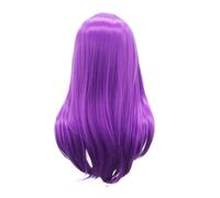 Perruque synthétique violette avec microboucles longues et lisses for femmes, 1 pièce, fête, Cosplay, Festival de musique, bal masqué, cadeaux