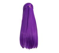 Perruque synthétique violette for femmes, cheveux longs et lisses, coupe princesse, avec frange, Costume de Cosplay quotidien, cadeaux fête, 1 pièce