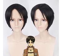 Perruque tendance pour un usage quotidien Cos Wig Attack On Titan Center Score Alan Yeager Brown Anime Wig 252 Couleur : noir