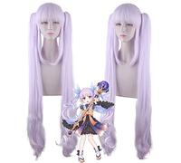 Perruque tendance pour un usage quotidien Cos Wig Princess Link Re:Dive Glacier Mirror Hua Mélange de couleurs dégradées Double queue de cheval romaine rouleau