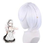Perruque tendance pour un usage quotidien Cosplay Perruque Blue Route Sirius Blanc dégradé cheveux courts