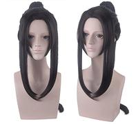 Perruque tendance pour un usage quotidien Erha et son chat blanc Shizun encre brûlée style ancien noir Beauty Tip Cos perruque