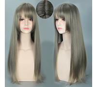 Perruque tendance pour un usage quotidien Harajuku Lolita Air Bangs Yurisa même style mixte gris cheveux longs Cos perruque