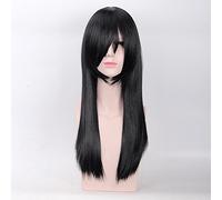 Perruque tendance pour un usage quotidien Kobayashi Dragon Maid Girl Shaking Dragon Fafner Noir Cheveux longs Cos perruque