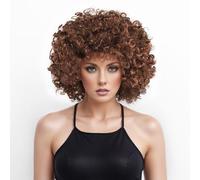 Perruque Tête Explosive - Masquerade/Clown/Stage Performance/Halloween/Cosplay/Party Dress Up - Fil haute température résistant aux hautes températures - 14 couleurs disponibles (marron foncé)