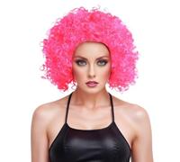 Perruque Tête Explosive - Masquerade/Clown/Stage Performance/Halloween/Cosplay/Party Dress Up - Fil Haute Température Résistant aux Hautes Températures - 14 Couleurs Disponibles (Rose)