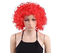 Perruque Tête Explosive - Masquerade/Clown/Stage Performance/Halloween/Cosplay/Party Dress Up - Fil Haute Température Résistant à Haute Température - 14 Couleurs Disponibles (Rouge)