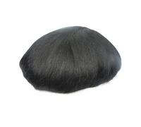 Perruque Toupet for homme, prothèse capillaire en cheveux humains, système de remplacement avec bordure dentelle suisse et polyuréthane(1 Jet Black)