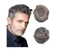 Perruque Toupet naturel for hommes, système de cheveux humains